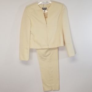 Eccoci Silk Pantsuit Capri Eggshell 4